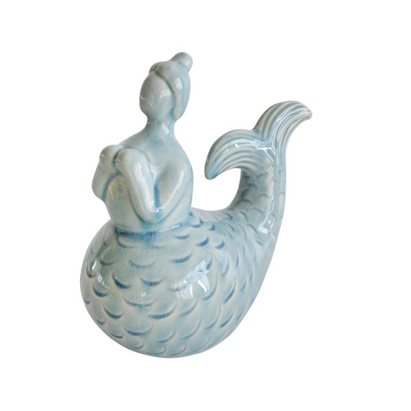 Ceramic 8  Mermaid Figurine, Green Online