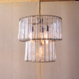 Two Tiered Round Pendant Light With Glass Chimes Online