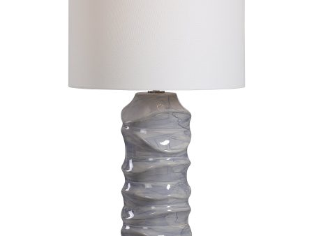 Waves Blue & White Table Lamp For Sale