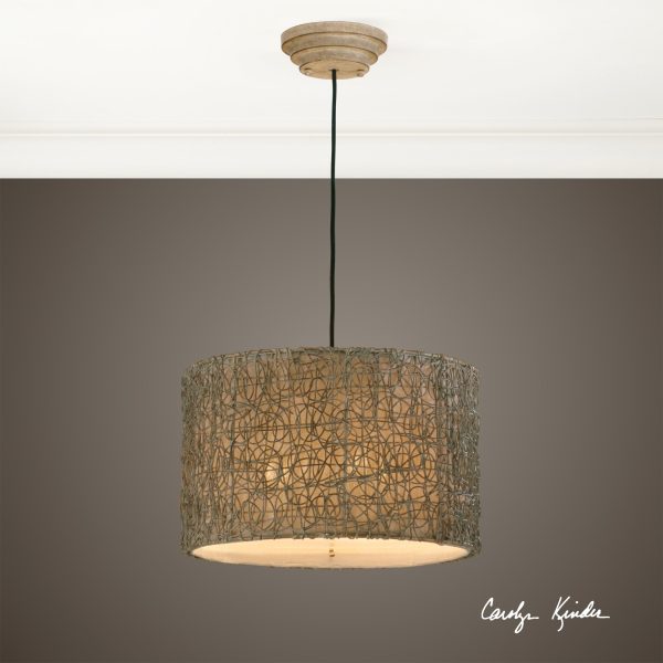 Knotted Rattan Light Drum Pendant Online now