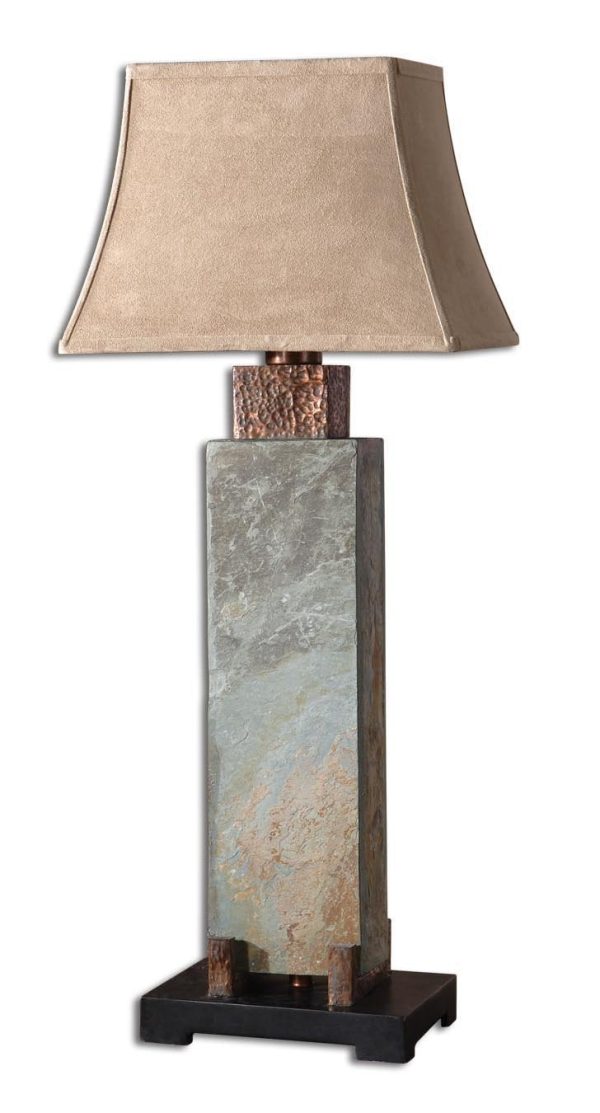 Tall Slate Table Lamp For Sale