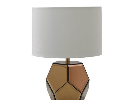 Mirrored 17.25  Facetd Table Lamp, Gold Online now