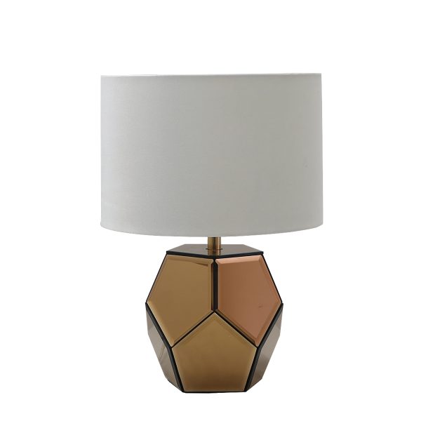 Mirrored 17.25  Facetd Table Lamp, Gold Online now