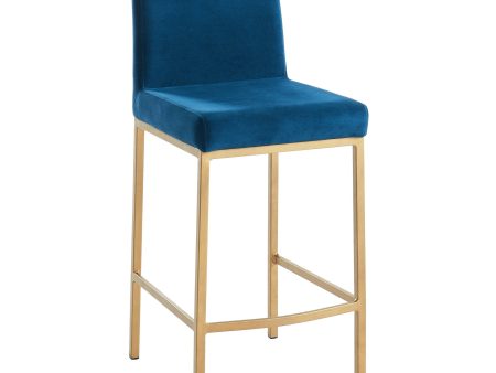 Diego-26  Counter Stool-Blue Gold Leg Fashion