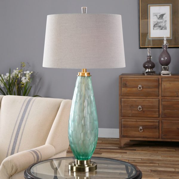 Lenado Sea Green Glass Table Lamp Sale