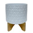 11  Diamond Planter W  Stand, White on Sale