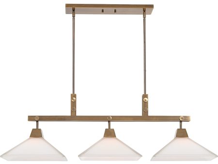 Brookdale Industrial 3 Light Linear Chandelier For Cheap