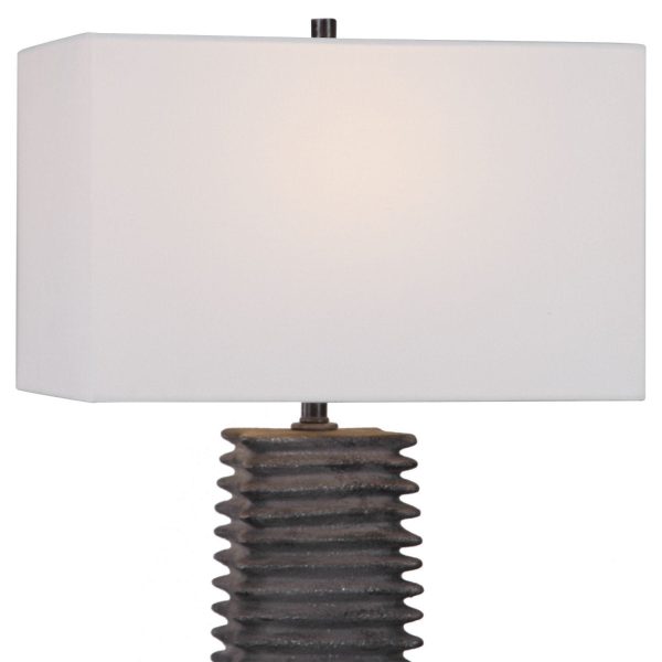 Sanderson Metallic Charcoal Table Lamp Supply