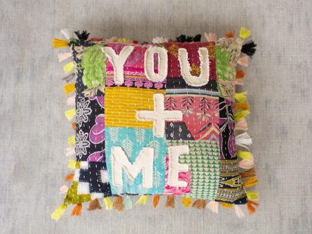 You + Me Kantha Pillow Hot on Sale