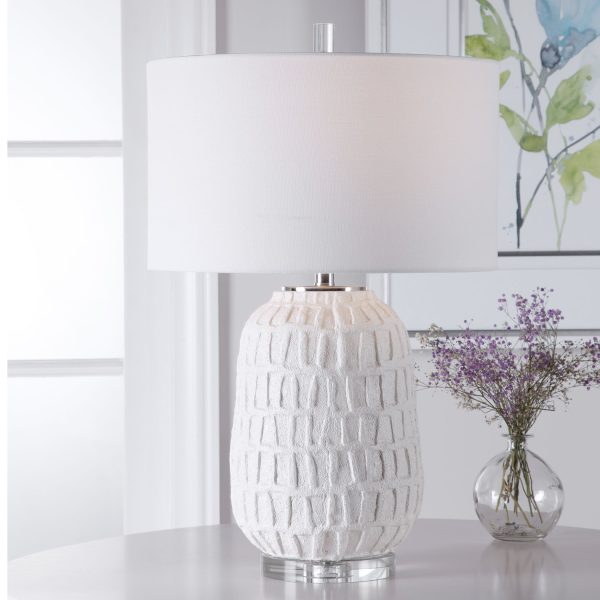 Caelina Textured White Table Lamp on Sale