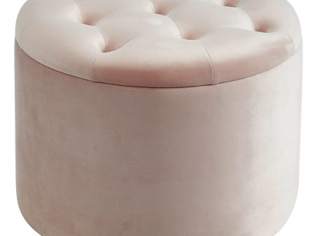 Talia-Round Storage Ottoman-Pink Online Hot Sale