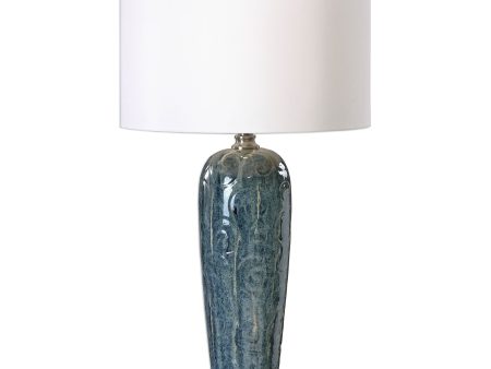 Maira Blue Ceramic Table Lamp Cheap