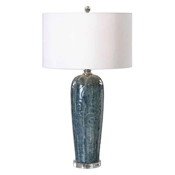 Maira Blue Ceramic Table Lamp Cheap