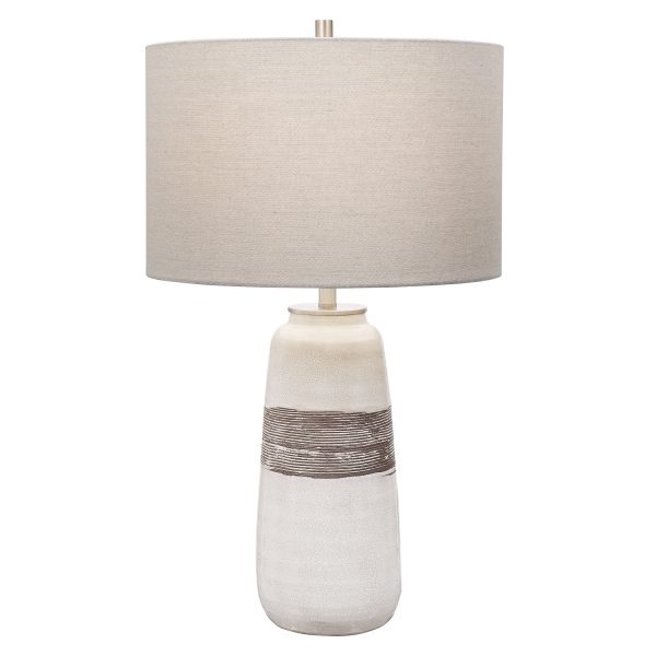 Comanche White Crackle Table Lamp Online