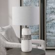 Comanche White Crackle Table Lamp Online