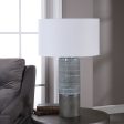 Prova Gray Textured Table Lamp For Sale