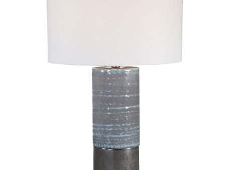 Prova Gray Textured Table Lamp For Sale