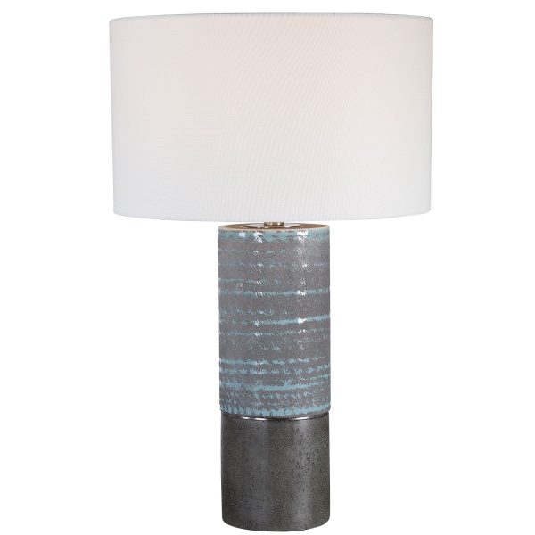 Prova Gray Textured Table Lamp For Sale