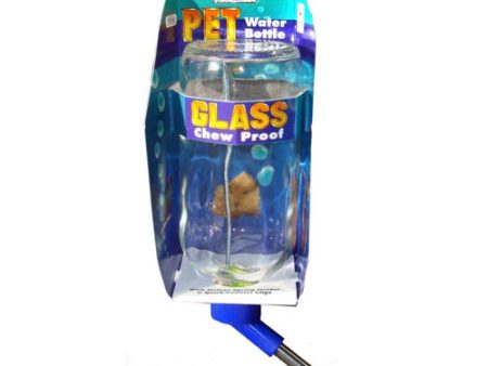 Lixit Glass Water Bottle for Small Animals Clear, Blue, 1 Each 16 Oz by Lixit on Sale